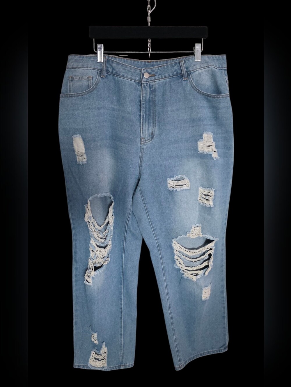 SHEIN Light Blue Distressed Jeans